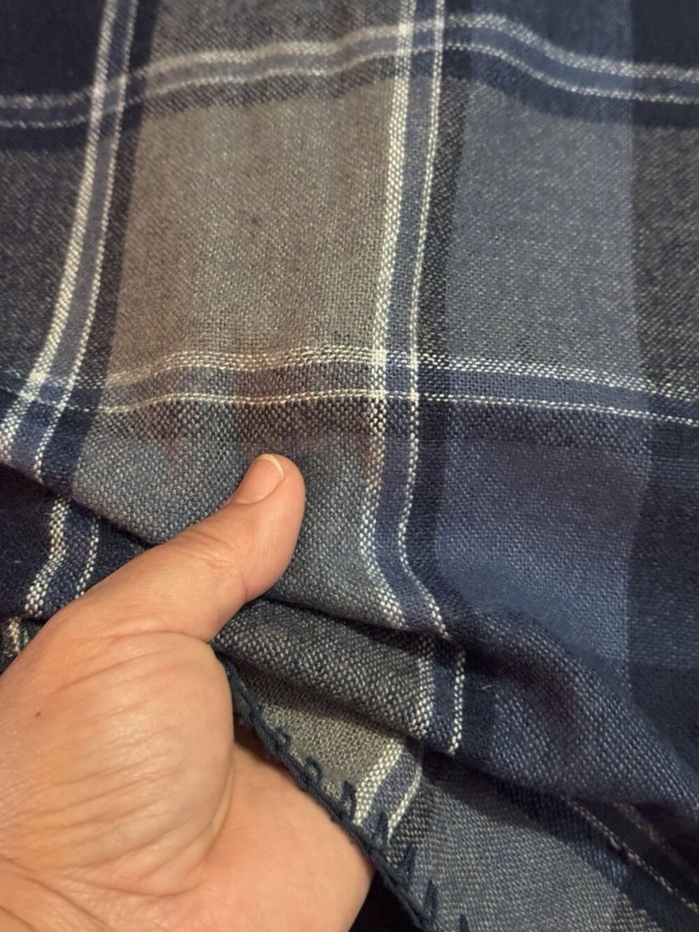 VTG Womens Wool Blend Blue Plaid Wrap Maxi Skirt Sz 12 Boho Chic Hippie Country - Picture 5 of 11